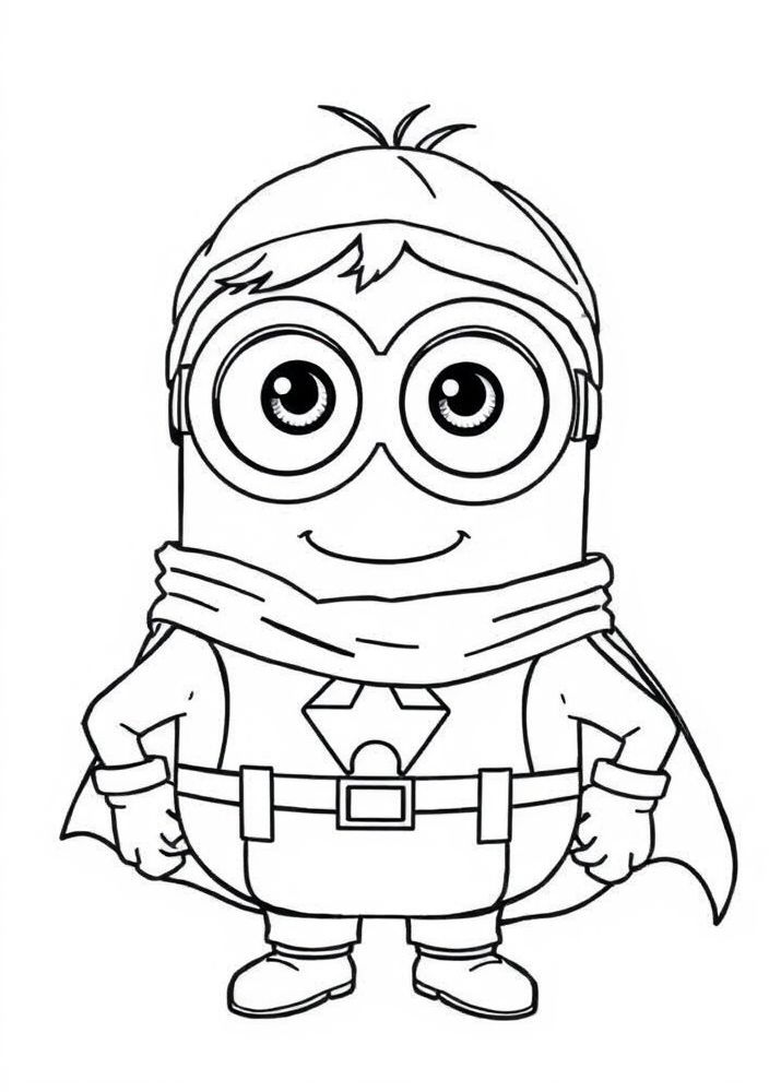 Minion vestido de super-herói para colorir