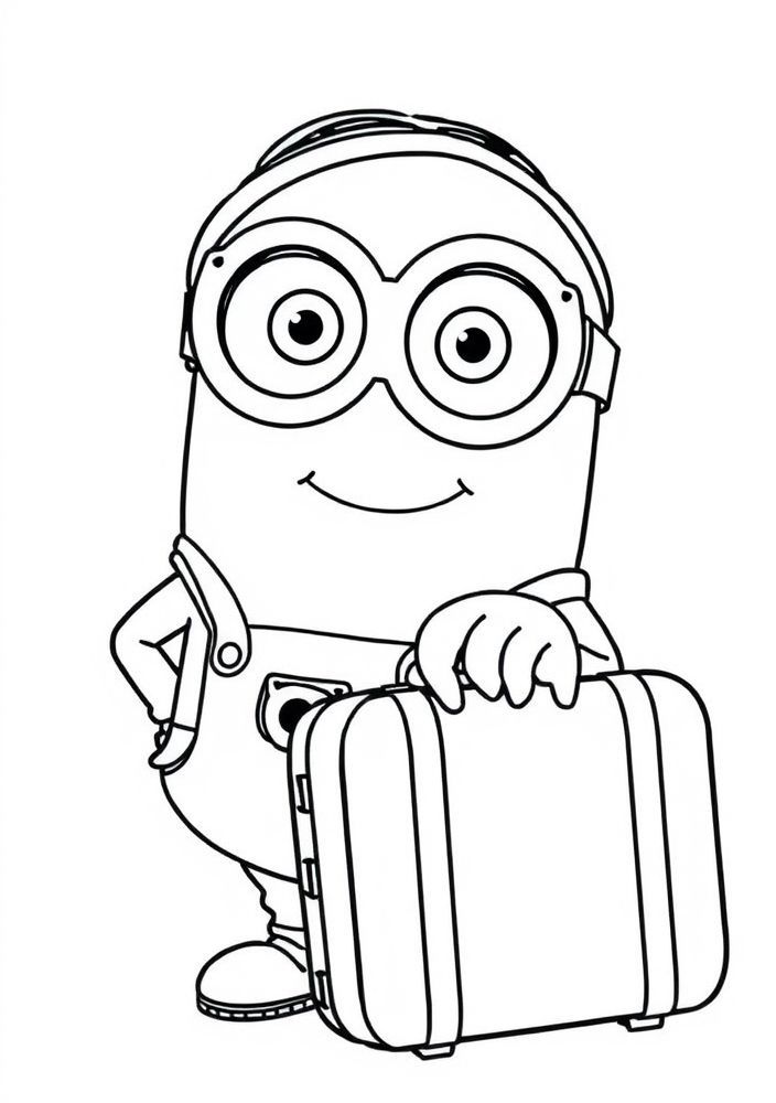 Minion viajante com mala