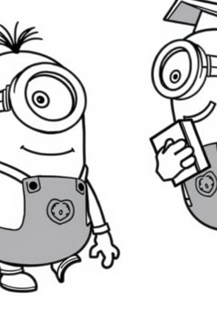 Minions na escola para colorir