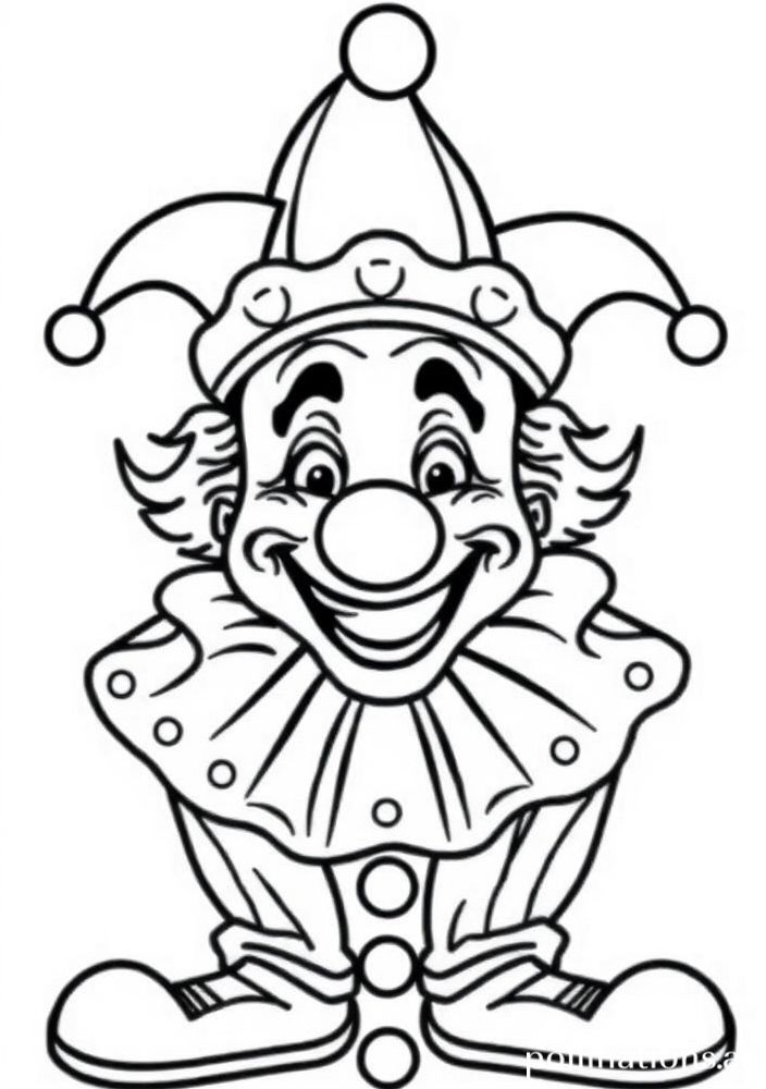 Palhaço divertido de carnaval para colorir