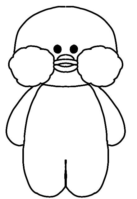 Paper Duck fofo com fones de ouvido para colorir e recortar infantil