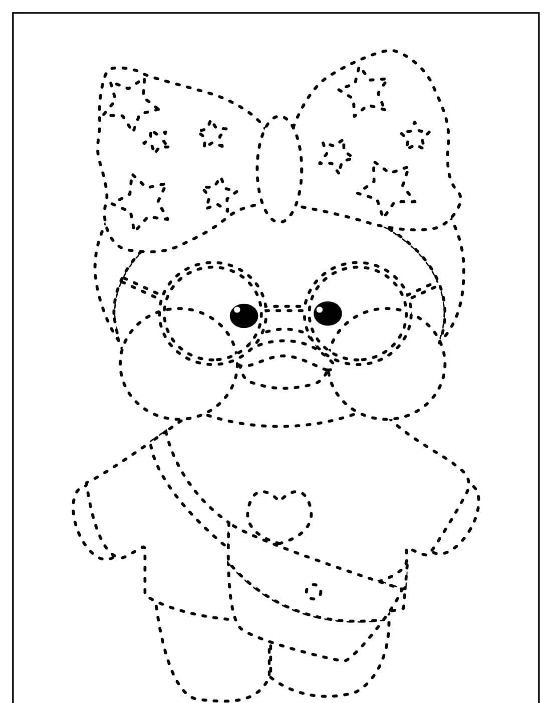 Paper Duck pontilhado com laço e óculos para imprimir e cortar