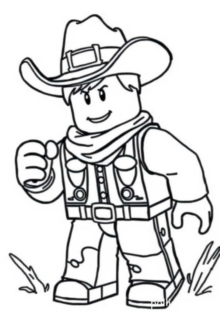 Roblox Cowboy para colorir