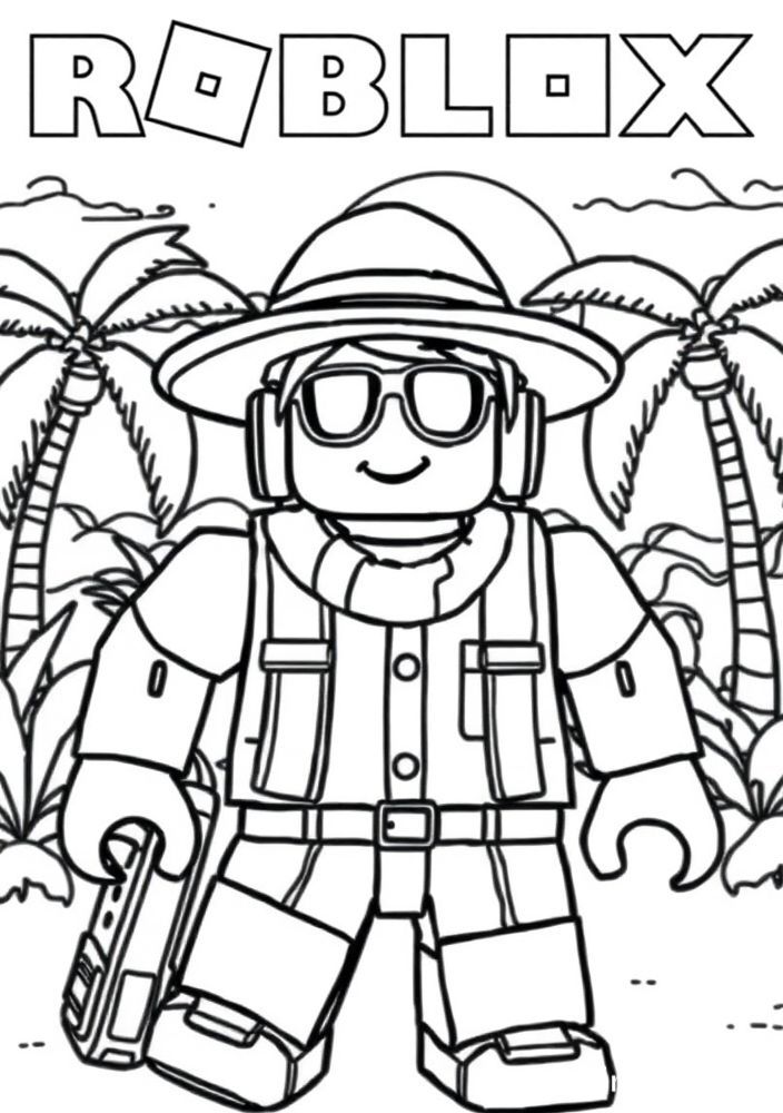 Roblox Vacation Scene para colorir