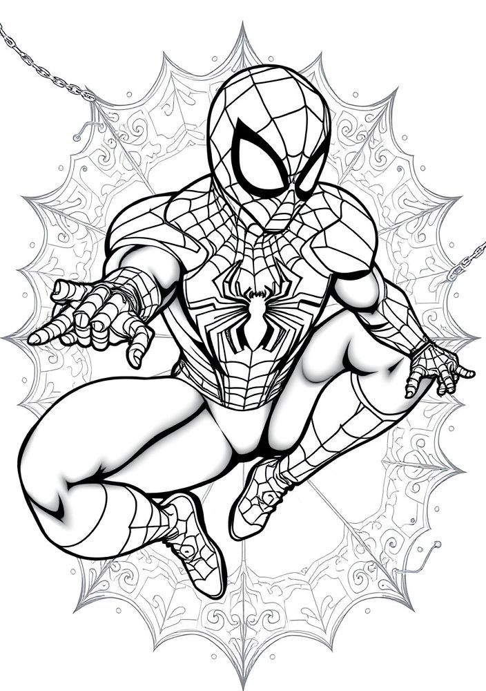Teia do Homem-Aranha para Colorir
