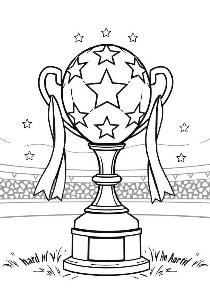Troféu de Futebol para Colorir