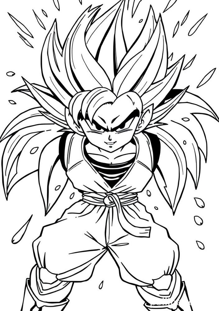 Vegeta em ação com seus poderes para colorir