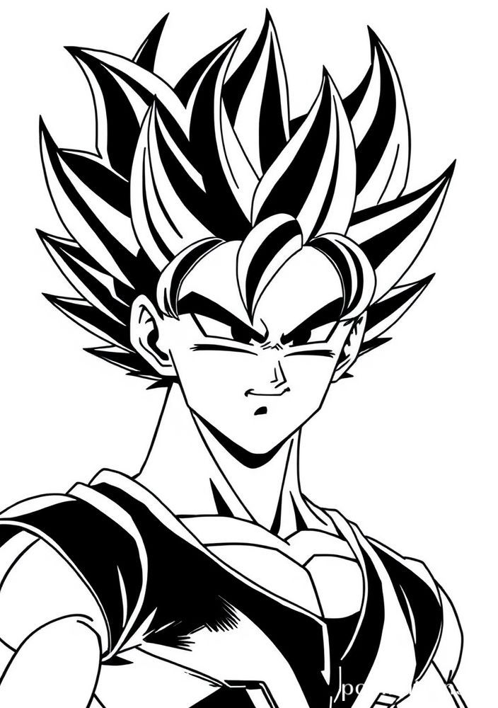 Vegeta em sua forma Super Saiyajin para colorir