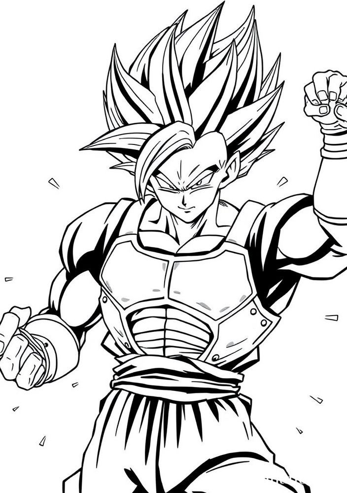 Vegeta treinando com a gravidade aumentada para colorir