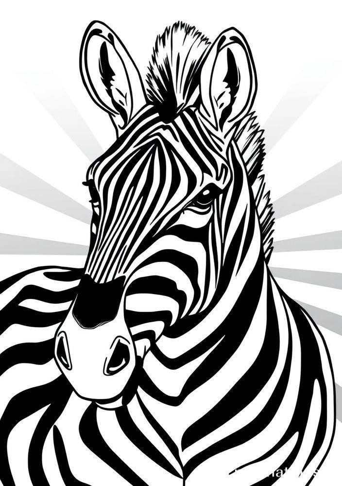 Zebra combinando listras com padrões criativos para colorir