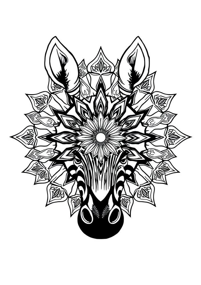 Zebra em estilo mandala para colorir