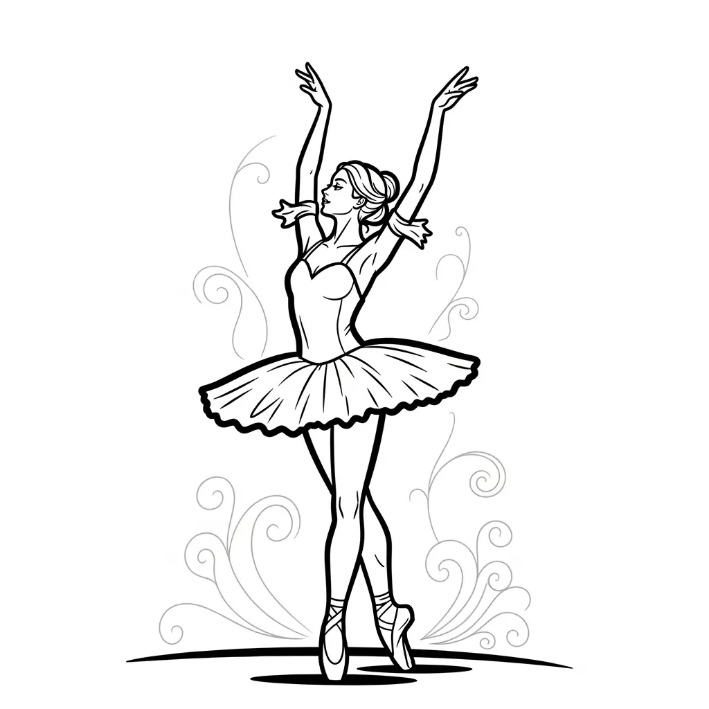 Bailarina com Estilo Vintage para colorir