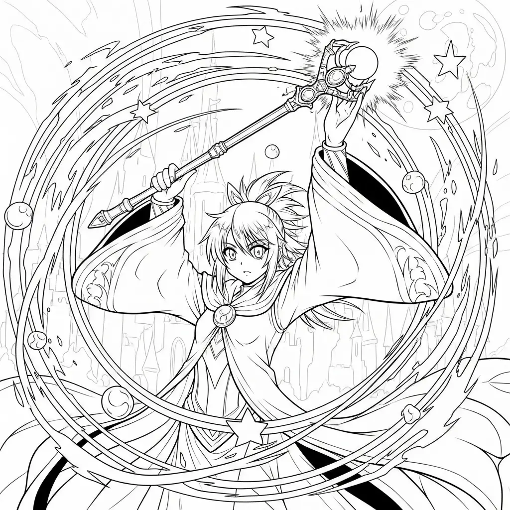 Desenhos de Anime para colorir, image size:1024x1024