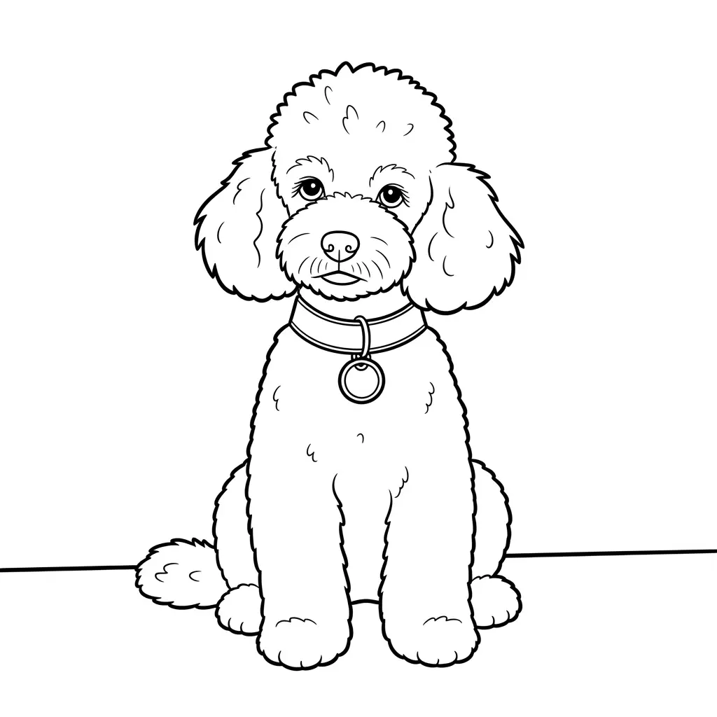Desenho de Poodle para colorir