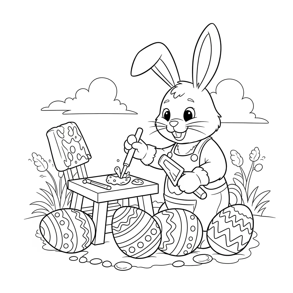 Desenho de coelho da Páscoa para colorir