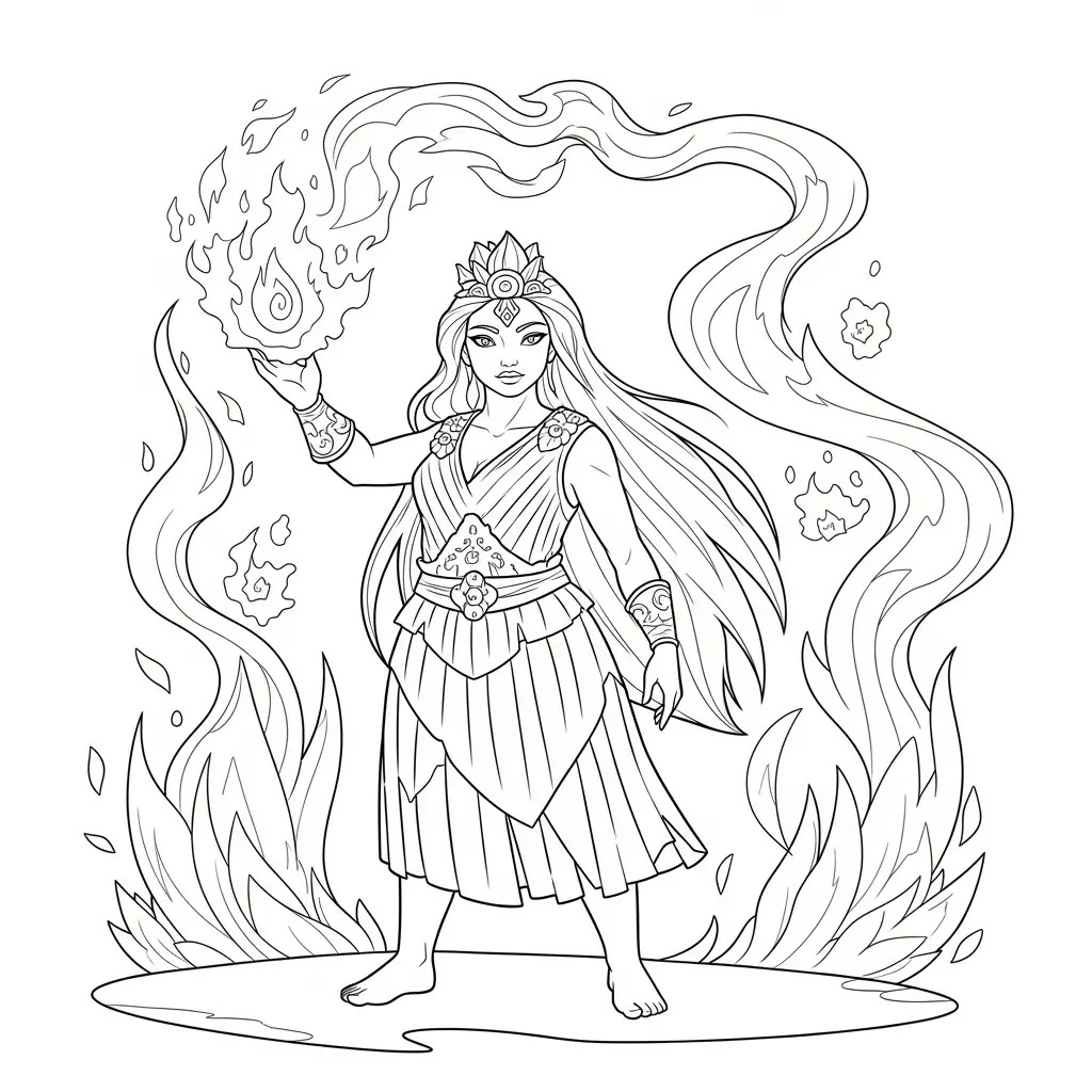 Desenho do Te Fiti florescente para colorir