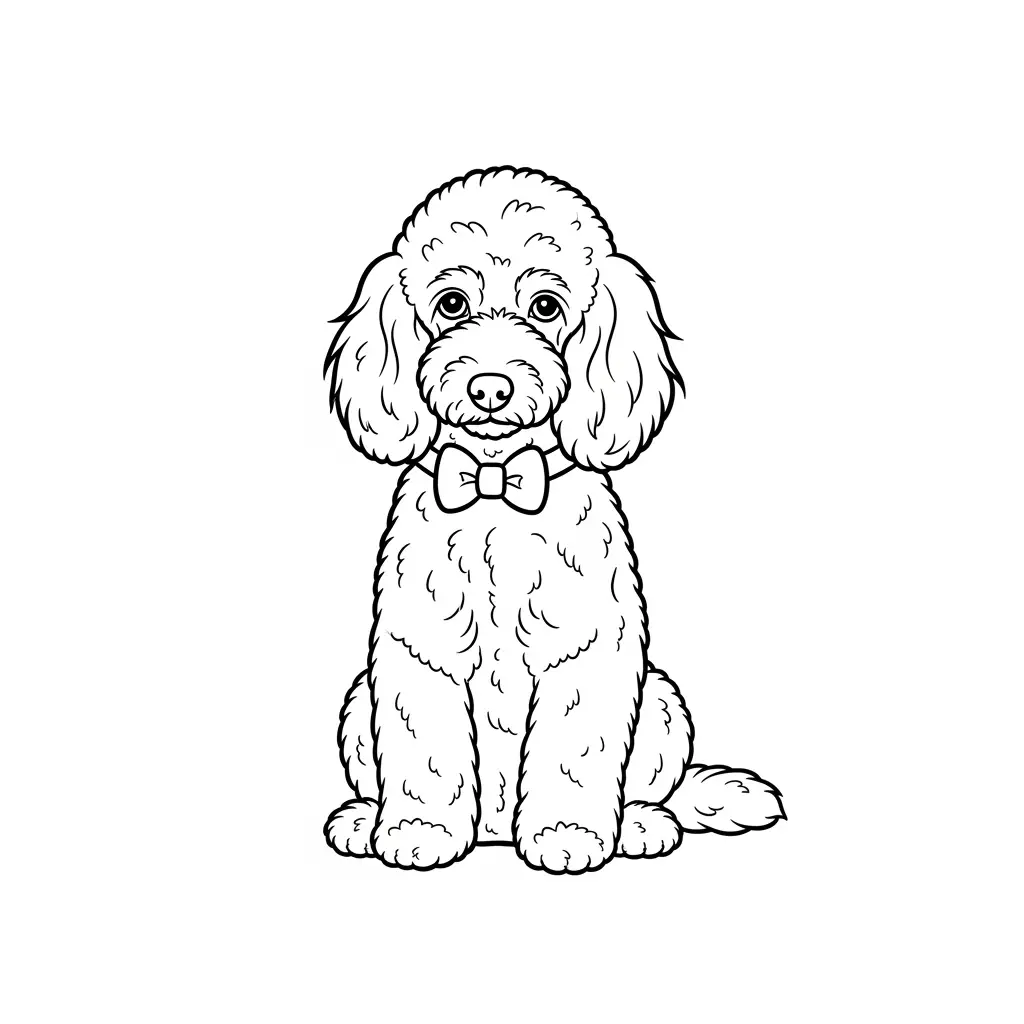 Desenho fofo de Poodle para colorir