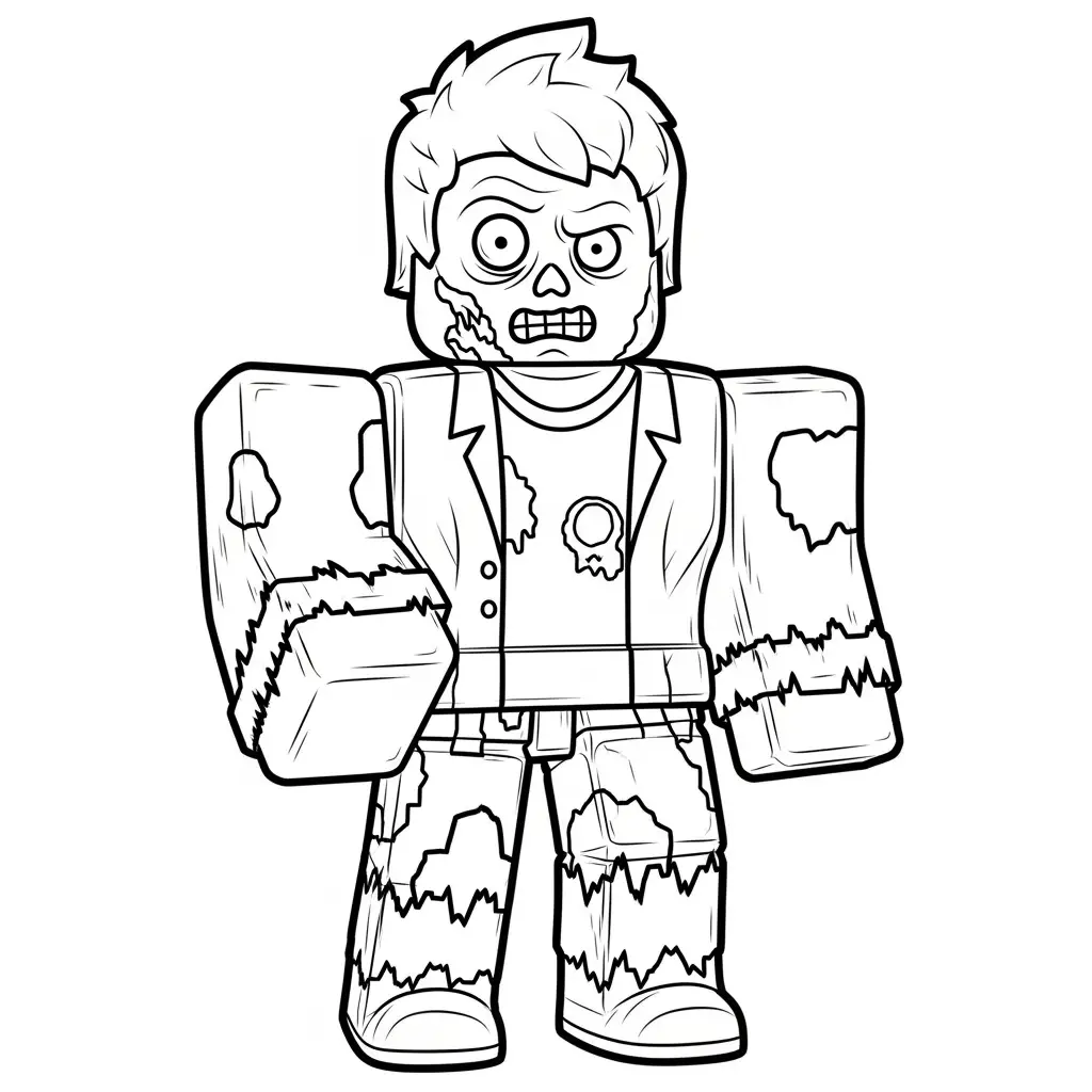 Desenhos de Roblox para colorir personagem zumbi