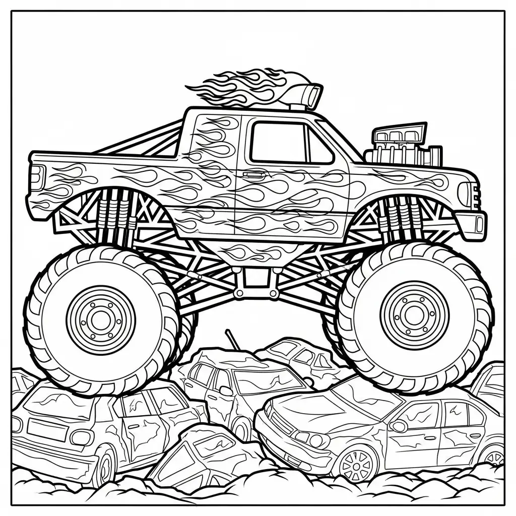 Monster Truck estilizado para colorir